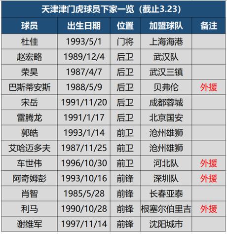 中国足球队名单